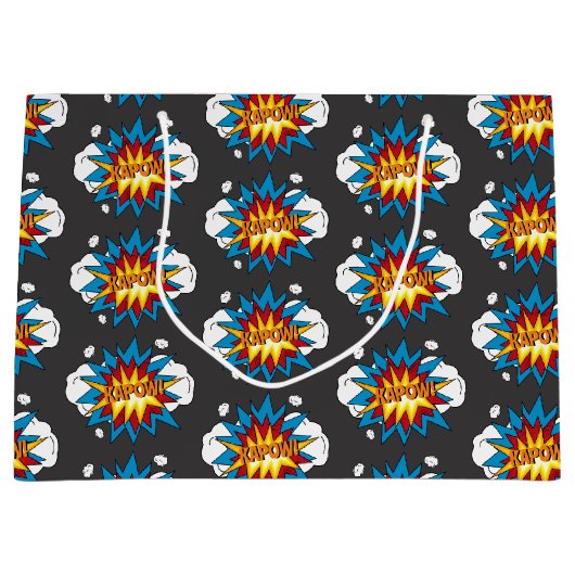 Modern kleurrijk stripboek KAPOW Pop Art Groot Cadeauzakje (Voorkant)