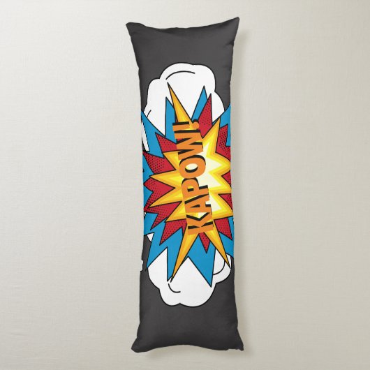 Modern kleurrijk stripboek KAPOW Pop Art Lichaamskussen (Achterkant (Verticaal))