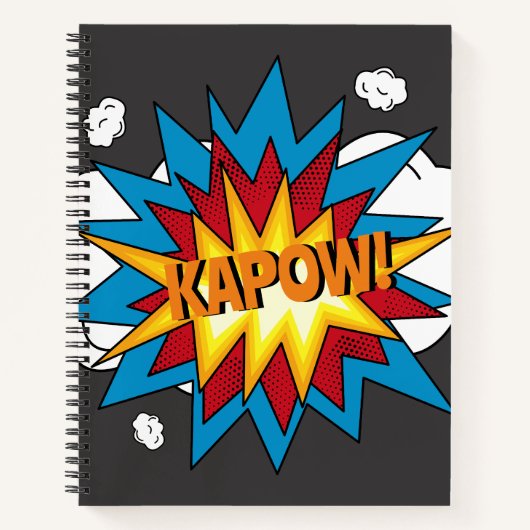 Modern kleurrijk stripboek KAPOW Pop Art Notitieboek (Voorkant)