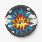 Modern kleurrijk stripboek KAPOW Pop Art Papieren Bordje (Voorkant)
