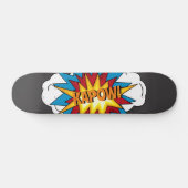 Modern kleurrijk stripboek KAPOW Pop Art Persoonlijk Skateboard (Horizontaal)
