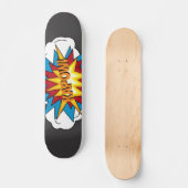 Modern kleurrijk stripboek KAPOW Pop Art Persoonlijk Skateboard (Voorkant)