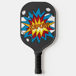 Modern kleurrijk stripboek KAPOW Pop Art Pickleball Paddle
