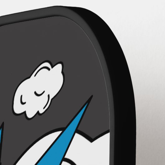 Modern kleurrijk stripboek KAPOW Pop Art Pickleball Paddle (Links Detail)