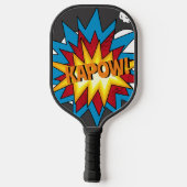 Modern kleurrijk stripboek KAPOW Pop Art Pickleball Paddle (Achterkant)