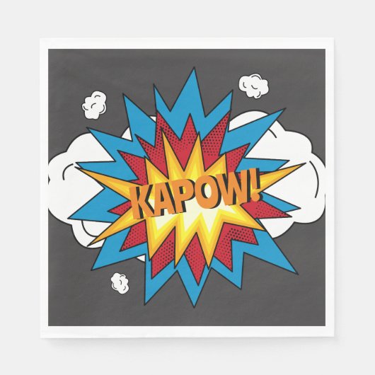 Modern kleurrijk stripboek KAPOW Pop Art Servet (Voorkant)