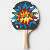 Modern kleurrijk stripboek KAPOW Pop Art Tafeltennisbatje (Voorkant)