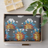 Modern kleurrijk stripboek KAPOW Pop Art Tissuepapier (Geschenk)