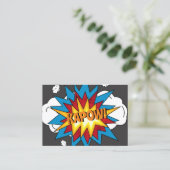 Modern kleurrijk stripboek KAPOW Pop Art Visitekaartje (Staand voorkant)