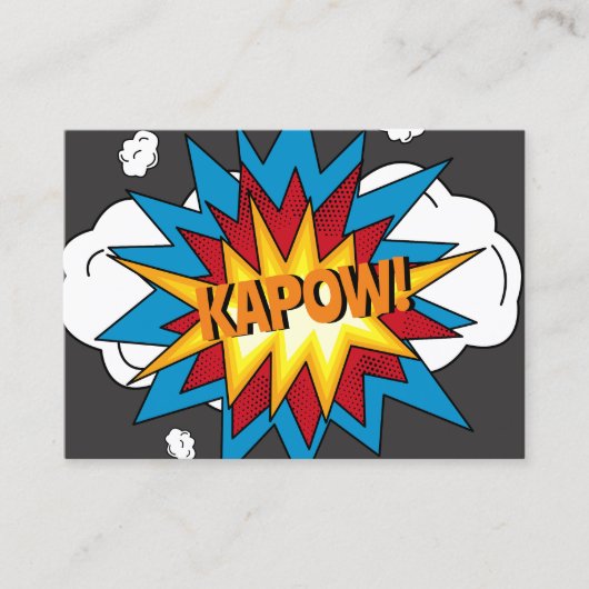 Modern kleurrijk stripboek KAPOW Pop Art Visitekaartje (Voorkant)