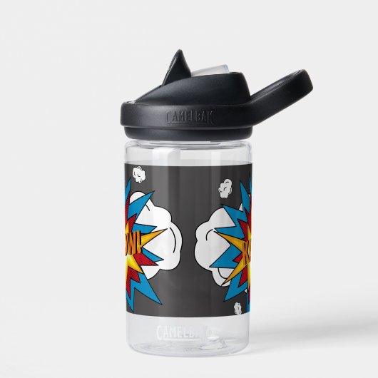 Modern kleurrijk stripboek KAPOW Pop Art Waterfles (Links)