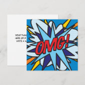 Modern Kleurrijk Stripboek OMG Kaart (Voorkant / Achterkant)