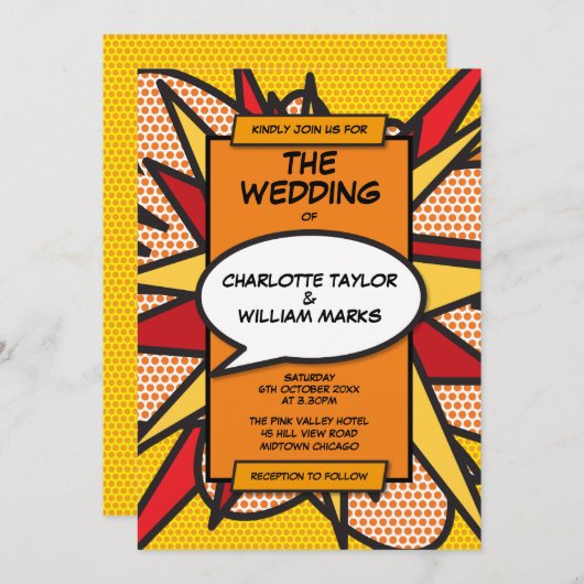 Modern kleurrijk stripverhaal kaart (Voorkant / Achterkant)