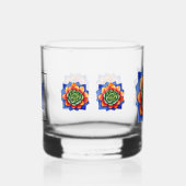 Modern kleurrijk succulent Waterverf monogram Whisky Glas (Links)