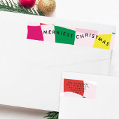 Modern kleurrijk Tartan kerst retour adres