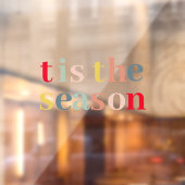 Modern Kleurrijk 'Tis Het Seizoen Feestdagen Raamsticker (Vel 2)