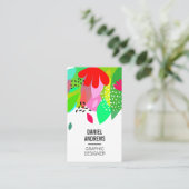 Modern kleurrijk tropisch abstract zomerpatroon visitekaartje (Staand voorkant)