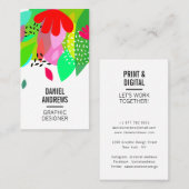 Modern kleurrijk tropisch abstract zomerpatroon visitekaartje (Voorkant / Achterkant)