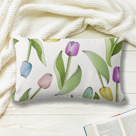 Modern kleurrijk tulpenpatroon kussen