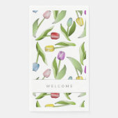 Modern kleurrijk tulpenpatroon welkom servet (Voorkant)