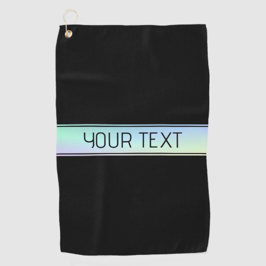Modern kleurrijk verloop en bewerkbare tekst golfhanddoek (Voorkant)