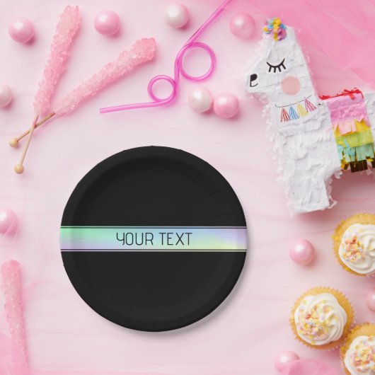 Modern kleurrijk verloop en bewerkbare tekst papieren bordje (Feest)