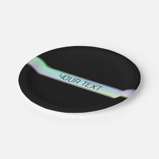 Modern kleurrijk verloop en bewerkbare tekst papieren bordje (Gekanteld)