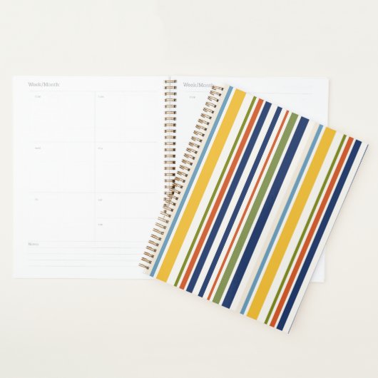 Modern Kleurrijk Verticaal Streeppatroon Planner (Display)