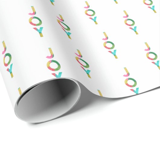 Modern Kleurrijk Vreugde Kerstmis Verpakkend Docum Cadeaupapier (Rol Hoek)