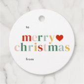 Modern kleurrijk vrolijk kerstcadeau bedankjes labels (Voorkant)