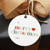 Modern kleurrijk vrolijk kerstcadeau bedankjes labels