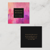 Modern kleurrijk Waterverf vierkant Visitekaartje (Voorkant / Achterkant)