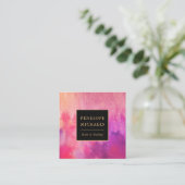 Modern kleurrijk Waterverf vierkant Visitekaartje (Staand voorkant)