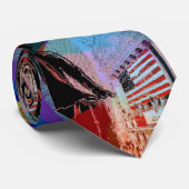 Modern kleurrijk Waterverf Wall Street stropdas (Opgerold)