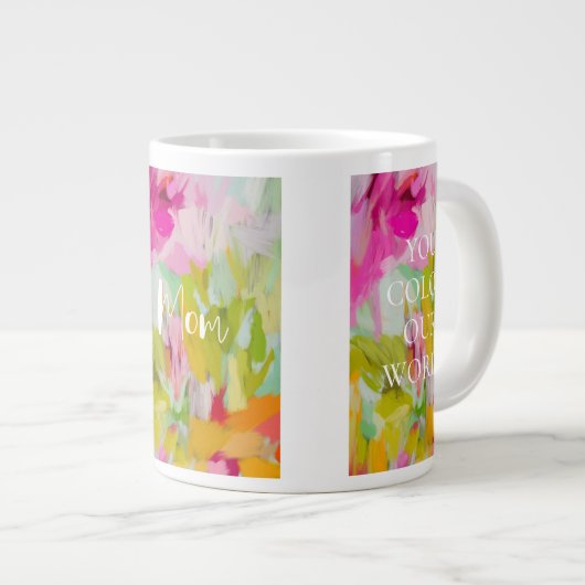 Modern Kleurrijk We Love You Moederdag Mok (Voorkant rechts)