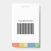 Modern Kleurrijk Werknemer Logo Streepjescode ID-f Badge (Achterkant)