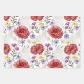 Modern Kleurrijk Wildbloemmotief Inpakpapier Vel (Voorkant 3)