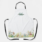 Modern Kleurrijk Wilde Bloem Bloem zomer monogram Schort (Voorkant)