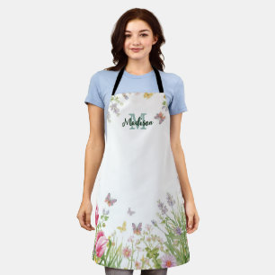 Modern Kleurrijk  Wildflower Bloem zomer monogram Schort