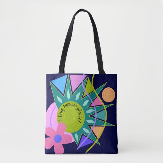 Modern kleurrijk zomerontwerp met aangepaste tekst tote bag (Voorkant)