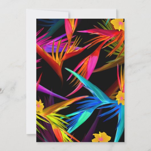 Modern kleurrijk zwart tropisch hout kaart (Achterkant)
