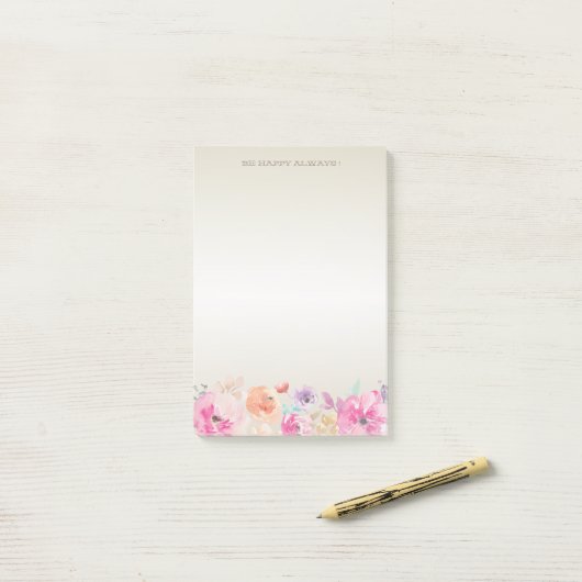Modern kleurrijke bloemen-Gepersonaliseerd Post-it® Notes (Op bureau)