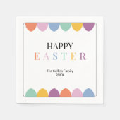 Modern Kleurrijke Eieren Eenvoudige Naam Schattige Servet (Voorkant)