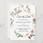 Modern kleurrijke Floral Save The Date (Voorkant)