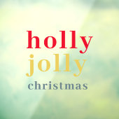 Modern kleurrijke Holly Jolly Feestdagen Window Cl Raamsticker (Vel 3)