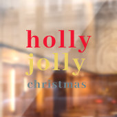 Modern kleurrijke Holly Jolly Feestdagen Window Cl Raamsticker (Vel 2)