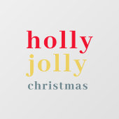 Modern kleurrijke Holly Jolly Feestdagen Window Cl Raamsticker (Vel)