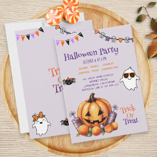 Modern kleurrijke pompoen Snoep Kinder Halloween P Kaart