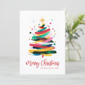 Modern Kleurrijke Prettig Kerstfeest  Feestdagenkaart (Staand voorkant)