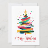 Modern Kleurrijke Prettig Kerstfeest  Feestdagenkaart (Voorkant)